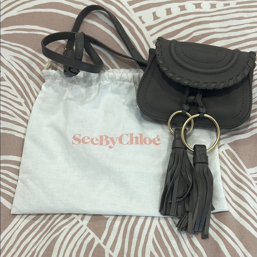 See By Chloe Gray Crossbody Bag with Scalloped Flap